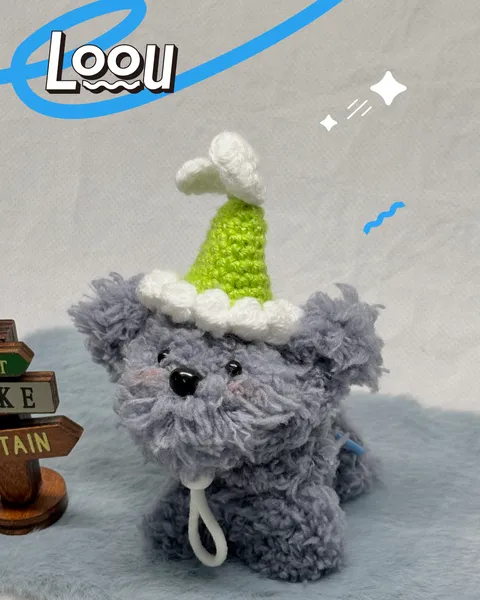 深藍灰帽子小狗 #008 2