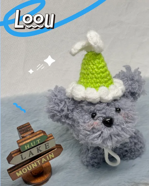 深藍灰帽子小狗 #008 3